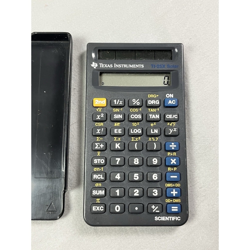 Texas Instruments TI-25 STAT Solar Scientific Calculator Tested Working
